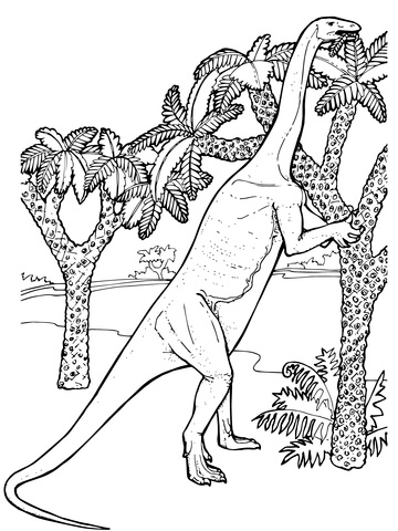 Massospondylus Prosauropod Jurassic Dinosaur Coloring Page